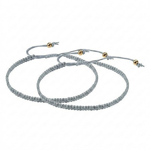 ABR1063 Braided Cord Bracelet 2pk in Grey