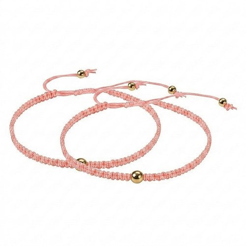 ABR1063 Braided Cord Bracelet 2pk in Pink
