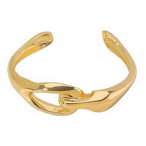 Asymmetrical Buckle Cuff Bracelet in Gold