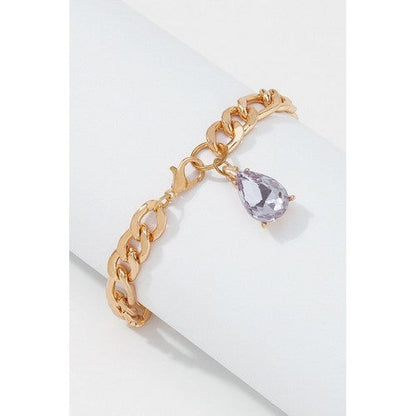 Water Drop Gem Bracelet in Lavender