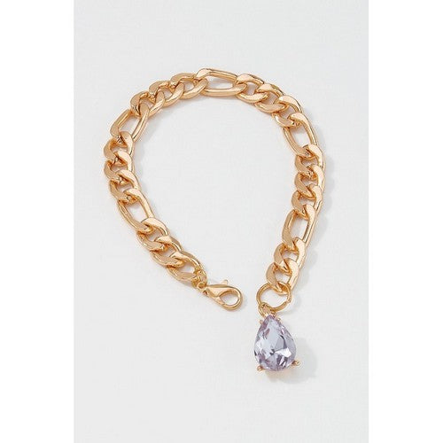 B1320 Water Drop Gem Bracelet in Lavender