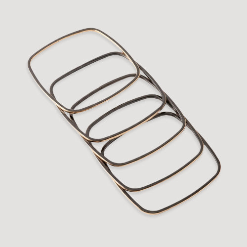 Square Bangle 5-pk in Black