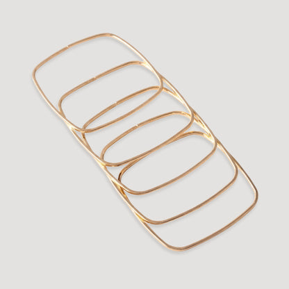 Square Bangle 5-pk in Gold