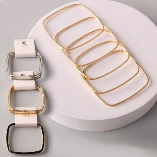 Square Bangle 5-pk in Gold
