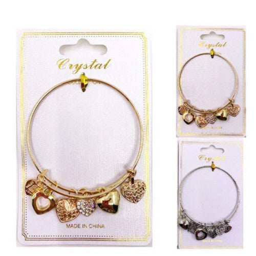 Heart Charm Bracelet in Silver