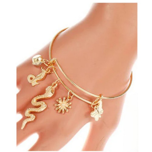JAB-37506 Snake Charm Bangle in Gold