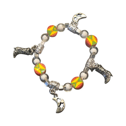 Grenada Flag Silver Boot Charm Bracelet