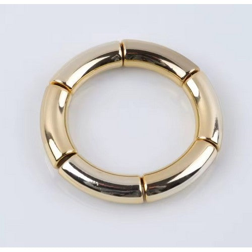 BLE3983 Segmented Stretch Bracelet in Gold