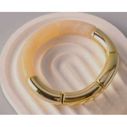 BLE3983 Segmented Stretch Bracelet in Yellow