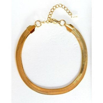 SSB 0004G Lux Lux Stainless Steel 5.5mm Snake Chain Bracelet in Gold