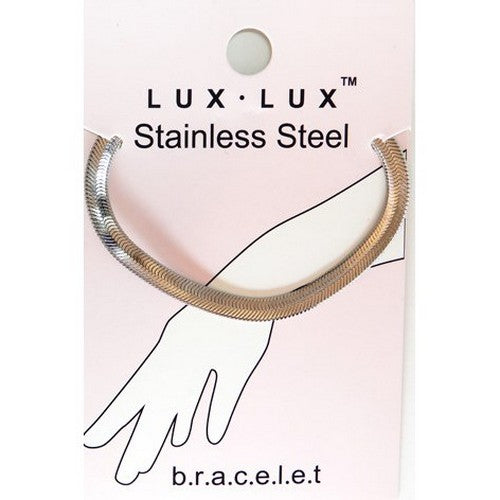 Lux Lux Stainless Steel 5.5mm Herringbone Chain Bracelet in Silver