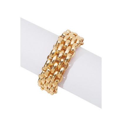 B2302 Metal Chunky Link Chain Bracelet in Gold
