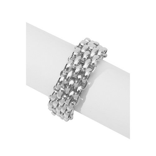 B2302 Metal Chunky Link Chain Bracelet in Silver