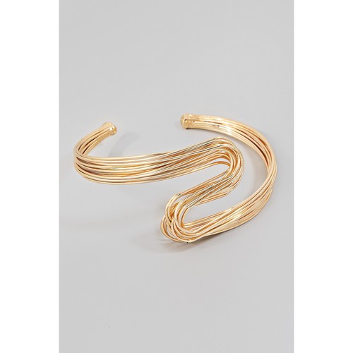 Swirl Wire Cuff Bracelet in Gold