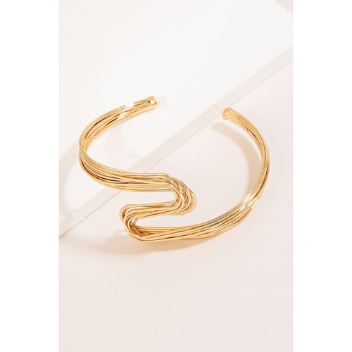 Swirl Wire Cuff Bracelet in Gold