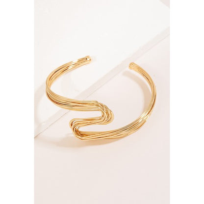 Swirl Wire Cuff Bracelet in Gold