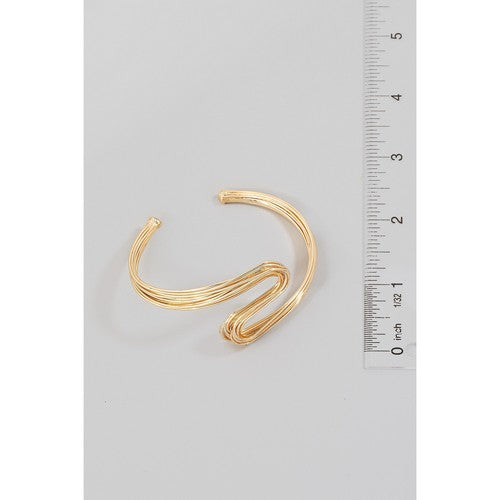 Swirl Wire Cuff Bracelet in Gold