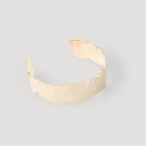 Abstract Metal Cuff Bracelet in Gold