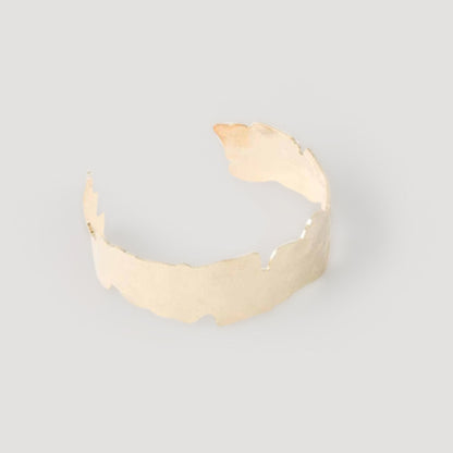 Abstract Metal Cuff Bracelet in Gold