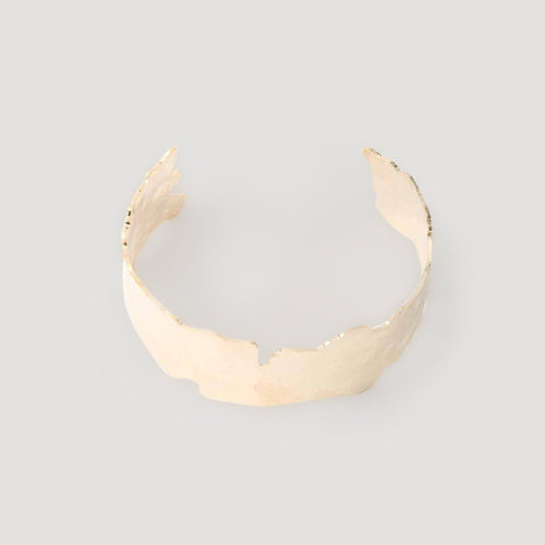 Abstract Metal Cuff Bracelet in Gold