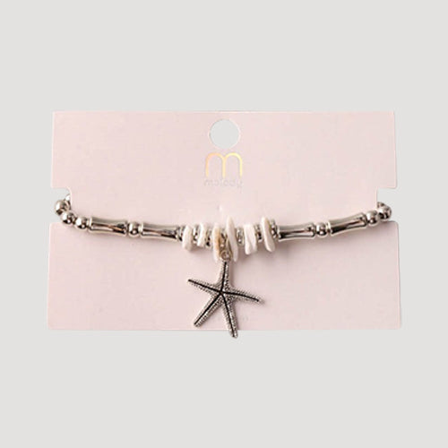 Silver Sea Life Charm Starfish Charm Bracelet in Starfish