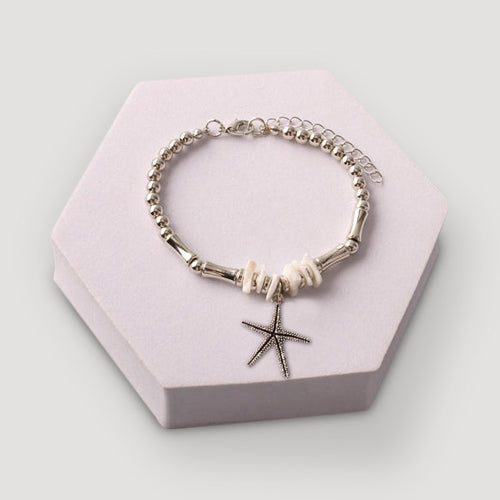 Silver Sea Life Charm Starfish Charm Bracelet in Starfish