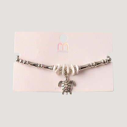 Silver Sea Life Charm Turtle Charm Bracelet in Turtle