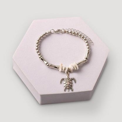 Silver Sea Life Charm Turtle Charm Bracelet in Turtle
