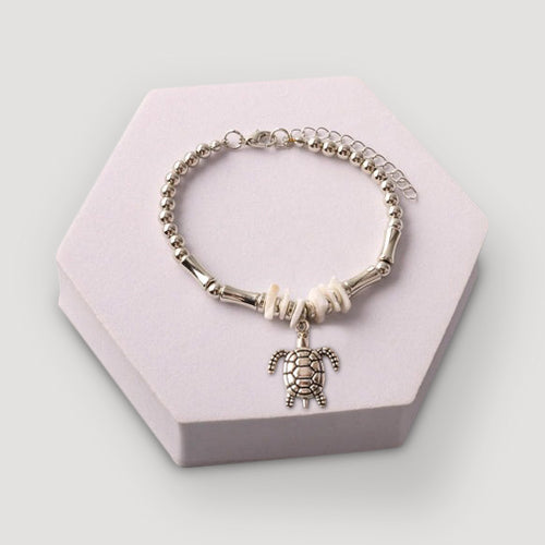 Silver Sea Life Charm Turtle Charm Bracelet in Turtle
