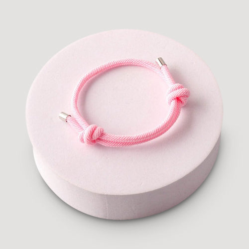 Knotted Cord Bracelet in Pink
