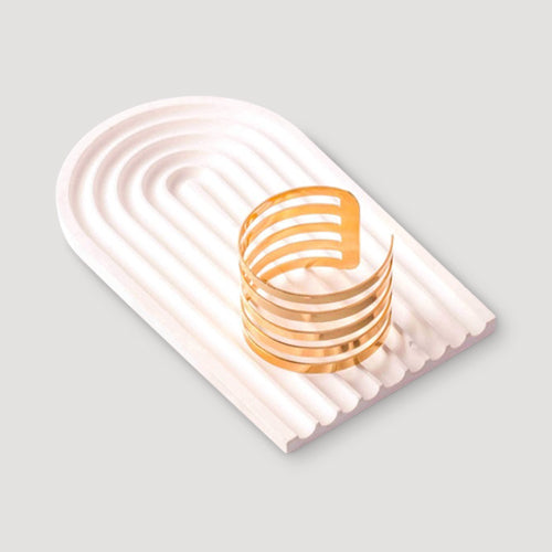 Slotted Metal Cuff in Gold