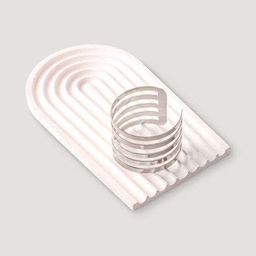 Slotted Metal Cuff in Silver