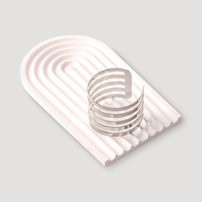 Slotted Metal Cuff in Silver