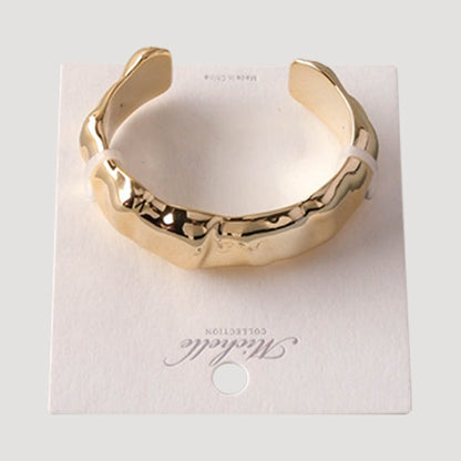 Chunky Sculptural Metal Cuff Bracelet in Gold