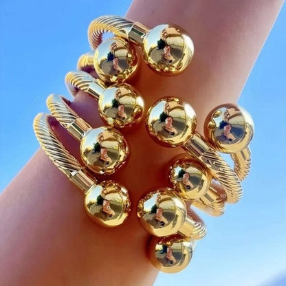 538558 18k Gold Plated Twist C-Bangle in Gold