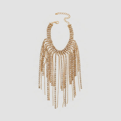 Sexy Rhinestone Tassel Chain Bracelet in Gold