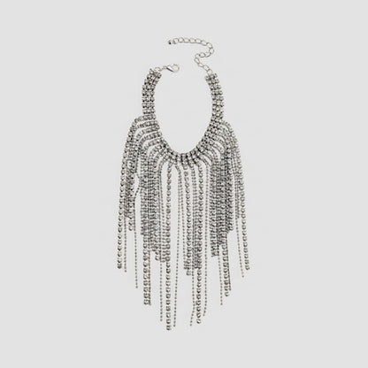 Sexy Rhinestone Tassel Chain Bracelet in Silver
