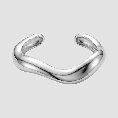 Irregular Metal Cuff Bracelet in Silver