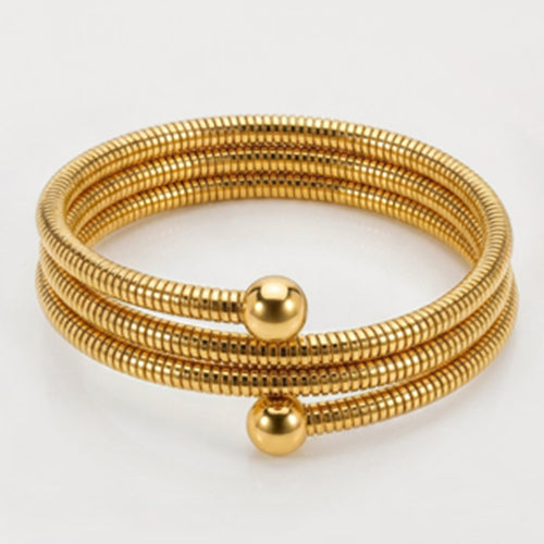 Gold Plated Wrap Flexible Bangle in Gold
