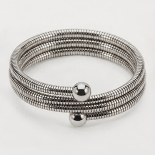 Gold Plated Wrap Flexible Bangle in Silver