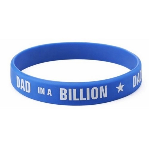 Dad In A Billion Silicone Bracelet in Blue