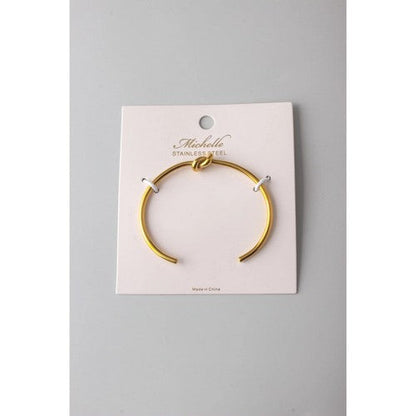 Stainless Steel Knot Bangle in Gold