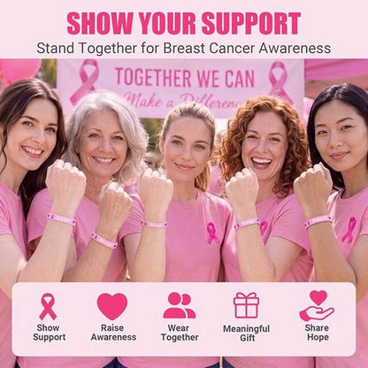 Breast Cancer Awareness Bracelet + Self-Check Card