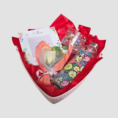 Mum Loves Flowers Gift Basket in Pink/Yellow ($125 Value)