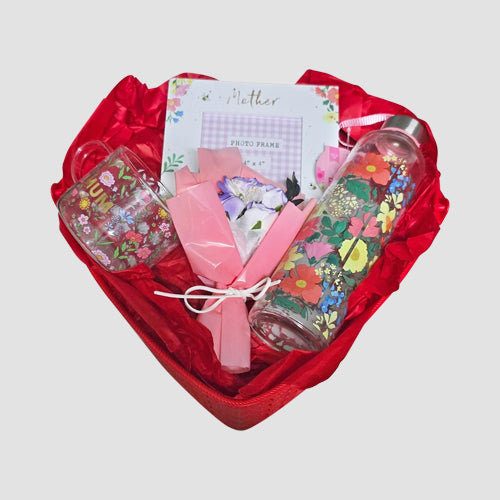 Mum Loves Flowers Gift Basket in Red/Purple ($125 Value)