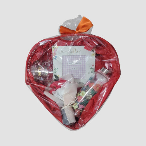Mum Loves Flowers Gift Basket in Red/Red ($125 Value)