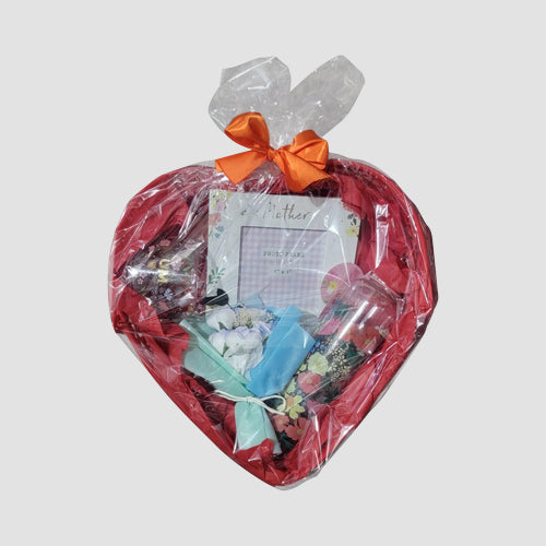 Mum Loves Flowers Gift Basket in Red/Blue ($125 Value)