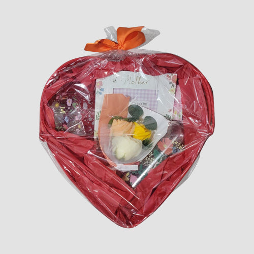 Mum Loves Flowers Gift Basket in Red/Yellow ($125 Value)