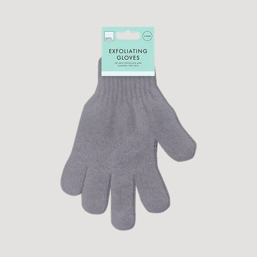 Forever Beautiful Exfoliating Bath Gloves 2-Pair in Grey & White