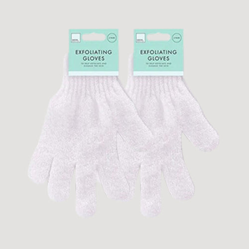 Forever Beautiful Exfoliating Bath Gloves 2-Pair in White